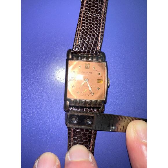 VINTAGE 1940\'s ROGERS ART DECO WATCH ORIGINAL DIAL WIND UP WORKING main image 7